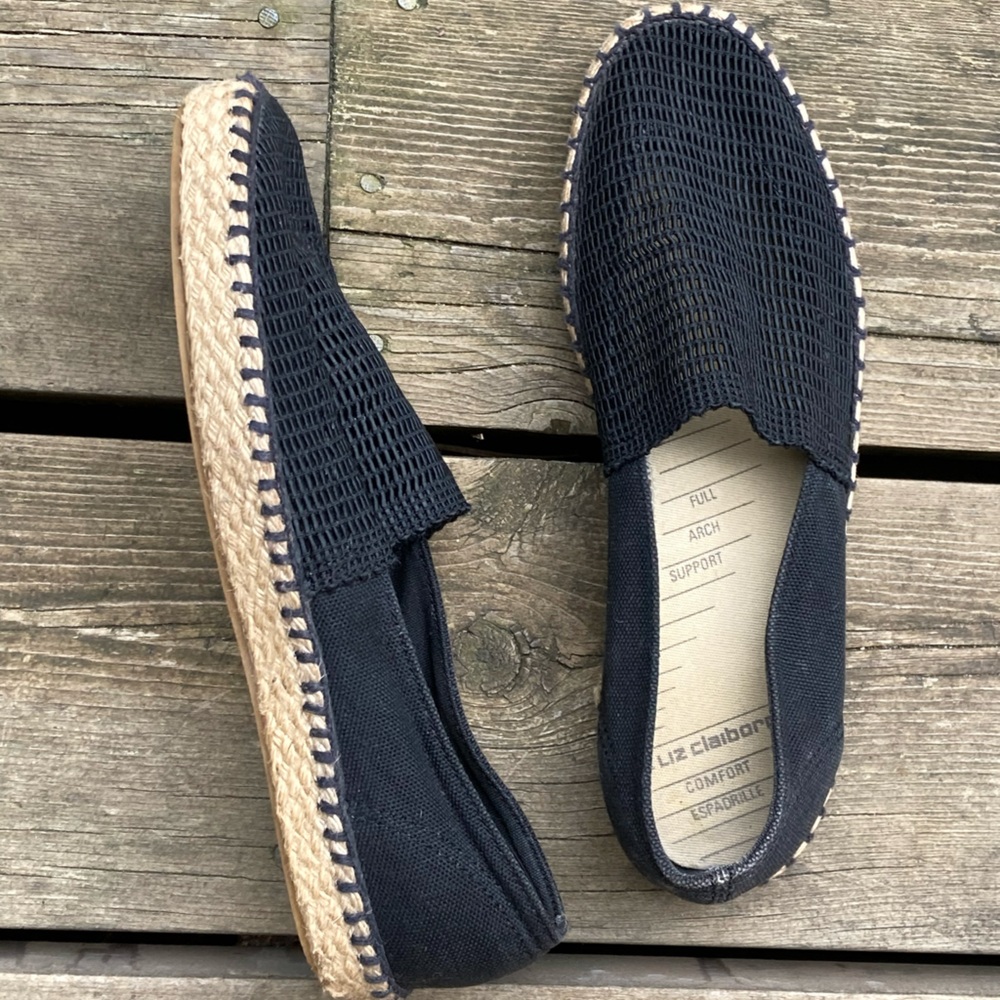LIZ CLAIBORNE Shoes VERANDA Comfort Espadrilles Flats Woven Black Size 7